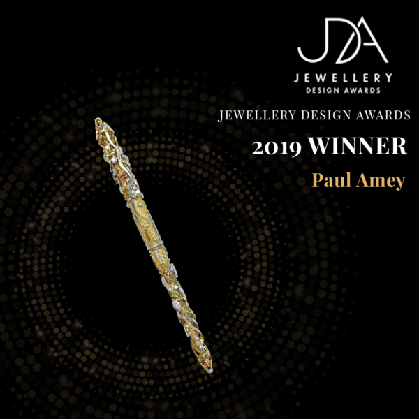 Pink Mist Pen by Paul Amey in gold, platinum with diamonds and pearls