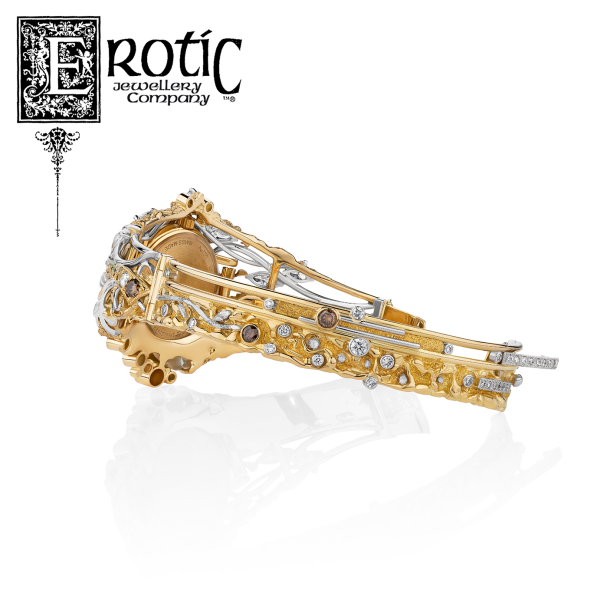 Paul Amey's Ladies Watch Bracelet made in 18ct yellow gold, platinum and diamonds.